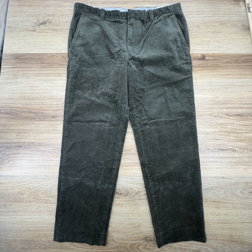 Brooks Brothers Clark Fit Corduroy Pants W40 L32 Green 100% Cotton Men's Casual